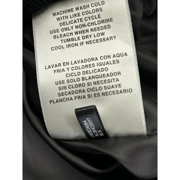 Levi Strauss Women's Size Medium Black Corduroy Puffer Coat Full Zip Lined - Picture 14 of 15